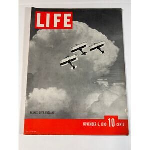 LIFE Magazine Nov 6 1939 WWII Planes England Cover
